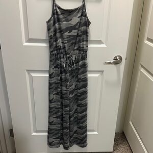 Gray Camo Maxi Dress